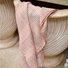 Silica Rose salmon pink and gray stripes handwoven merino throw – One Affirmation