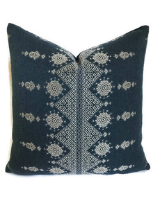 Carmania Pillow Cover in Indigo, Indoor Outdoor Pillows, Peter Dunham Textiles
