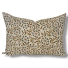 Elegant linen pillow cover with delicate floral design