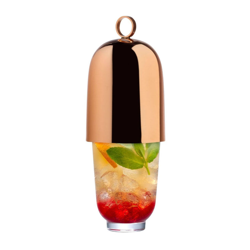 NUDE Hepburn Shaker with Metal Top – copper crystal cocktail shaker