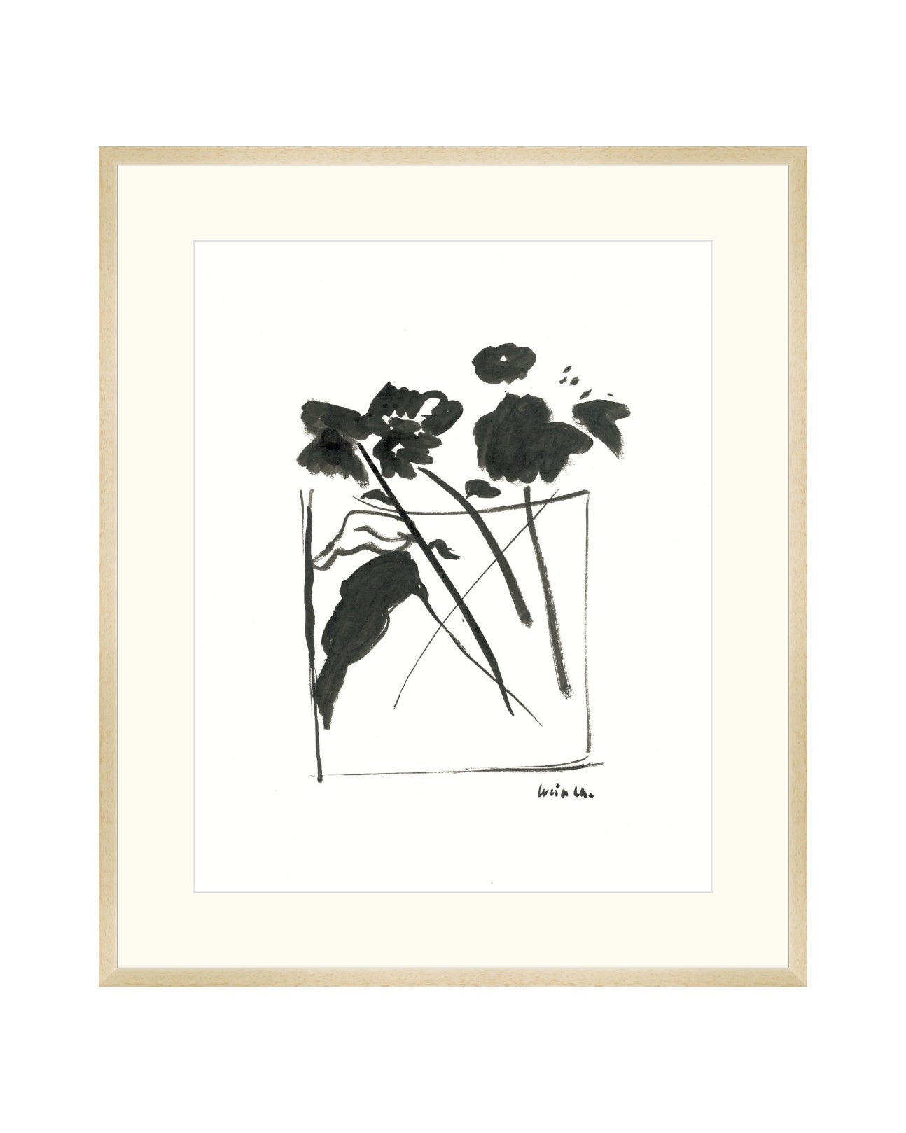Ink Vase of Flowers