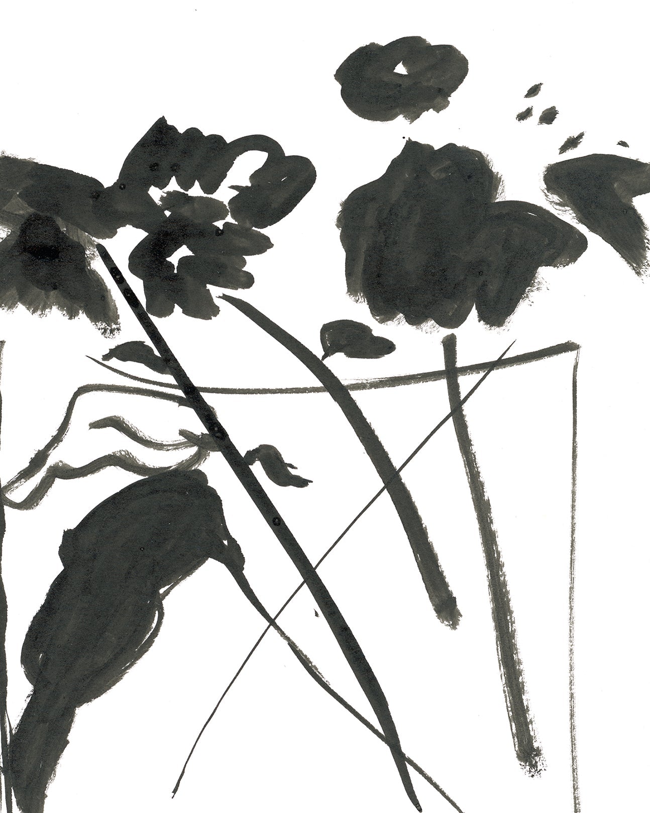Ink Vase of Flowers