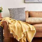 Oasis Gold wax block print mulberry silk pillow cover, 20x20 – One Affirmation
