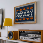 Blue and Orange Howdy Home Decor Art Print