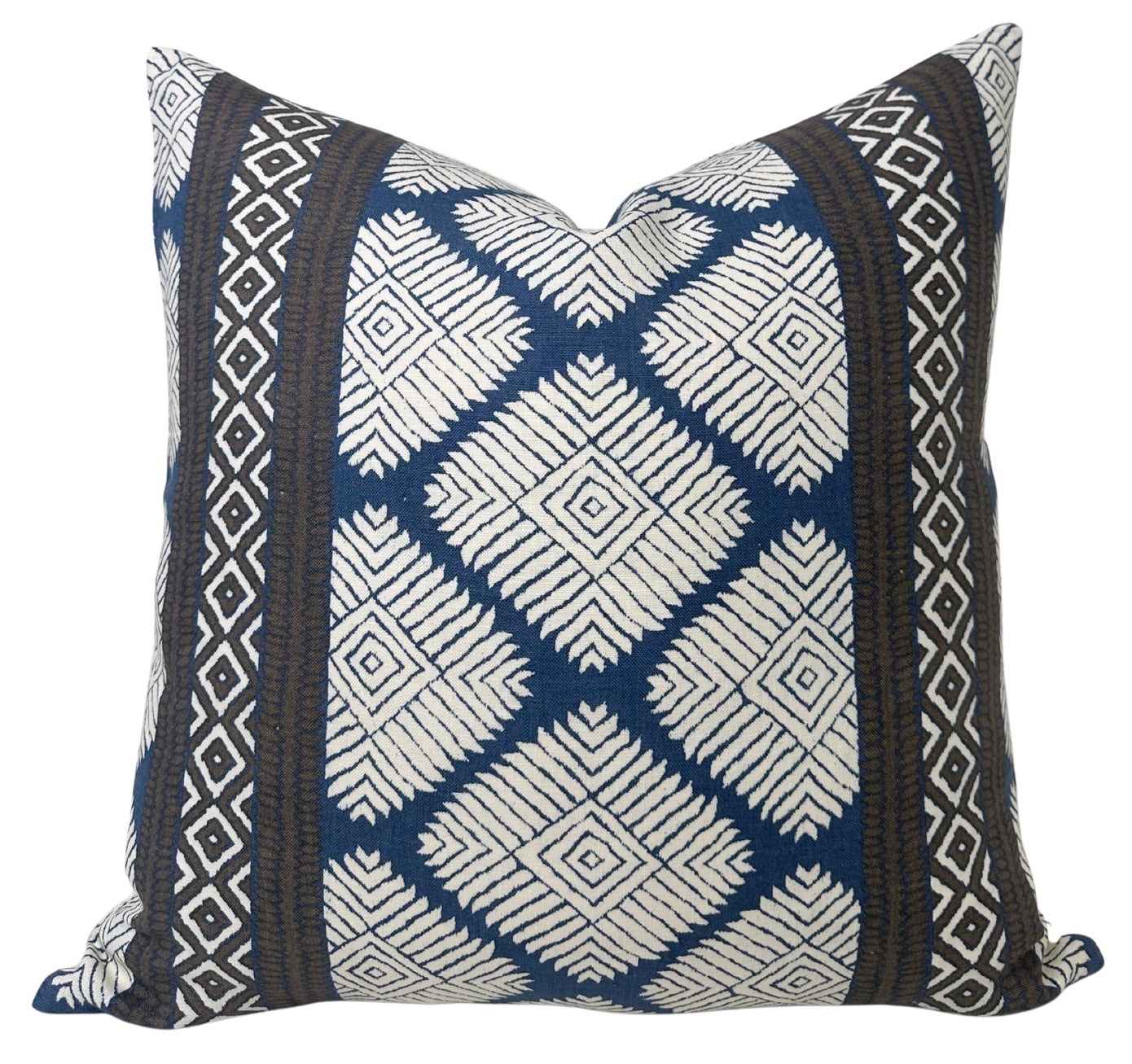 Austin Pillow Cover in Brown + Navy