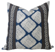 Austin Pillow Cover in Brown + Navy