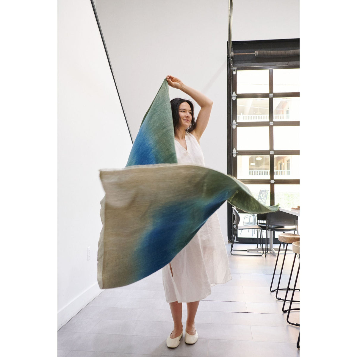 Lake Moss handwoven merino throw blanket in blue green – One Affirmation