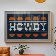 Blue and Orange Howdy Home Decor Art Print