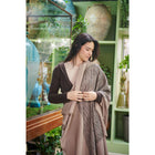 Flo Brown handloom merino wool throw, 53x53 – One Affirmation