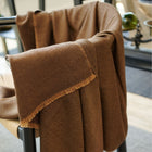 Hay Brown plush twill merino handwoven throw – One Affirmation