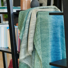 Lake Moss handwoven merino throw blanket in blue green – One Affirmation