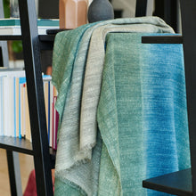 Lake Moss handwoven merino throw blanket in blue green – One Affirmation