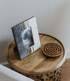 Sammita 4x6 Black & White Picture Frame - Hand Carved Marble