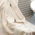 Silica Chalk off white and gray stripes handwoven throw – One Affirmation