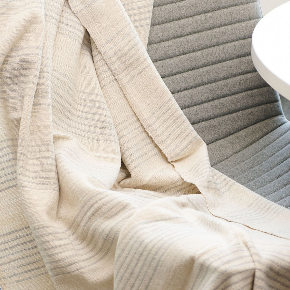 Silica Chalk off white and gray stripes handwoven throw – One Affirmation