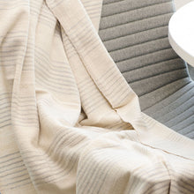 Silica Chalk off white and gray stripes handwoven throw – One Affirmation