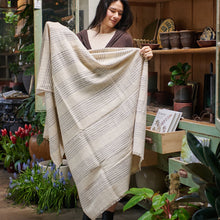 Silica Chalk off white and gray stripes handwoven throw – One Affirmation