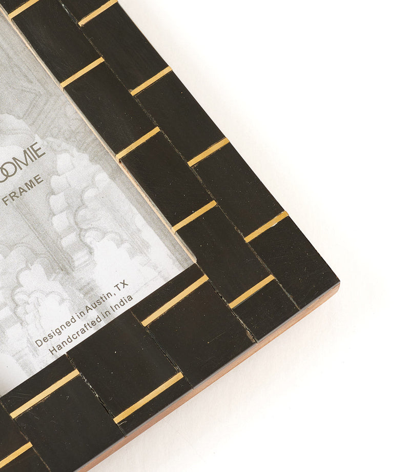 Andhera Dash 4×6 handcrafted black and gold photo frame by Matr Boomie