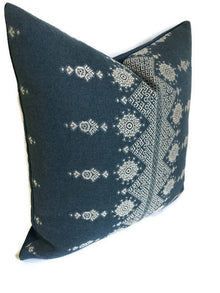 Carmania Pillow Cover in Indigo, Indoor Outdoor Pillows, Peter Dunham Textiles