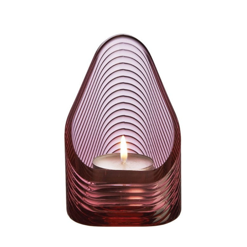 Ripple effect clear crystal candleholder by Tamer Nakışçı
