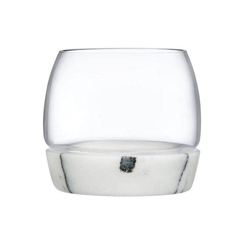 Lead-free crystal whisky glass with marble coaster by NUDE