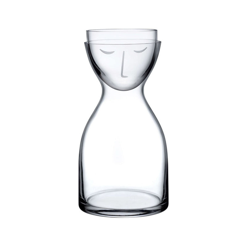 Handcrafted crystalline glass bedside water set by Erdem Akan
