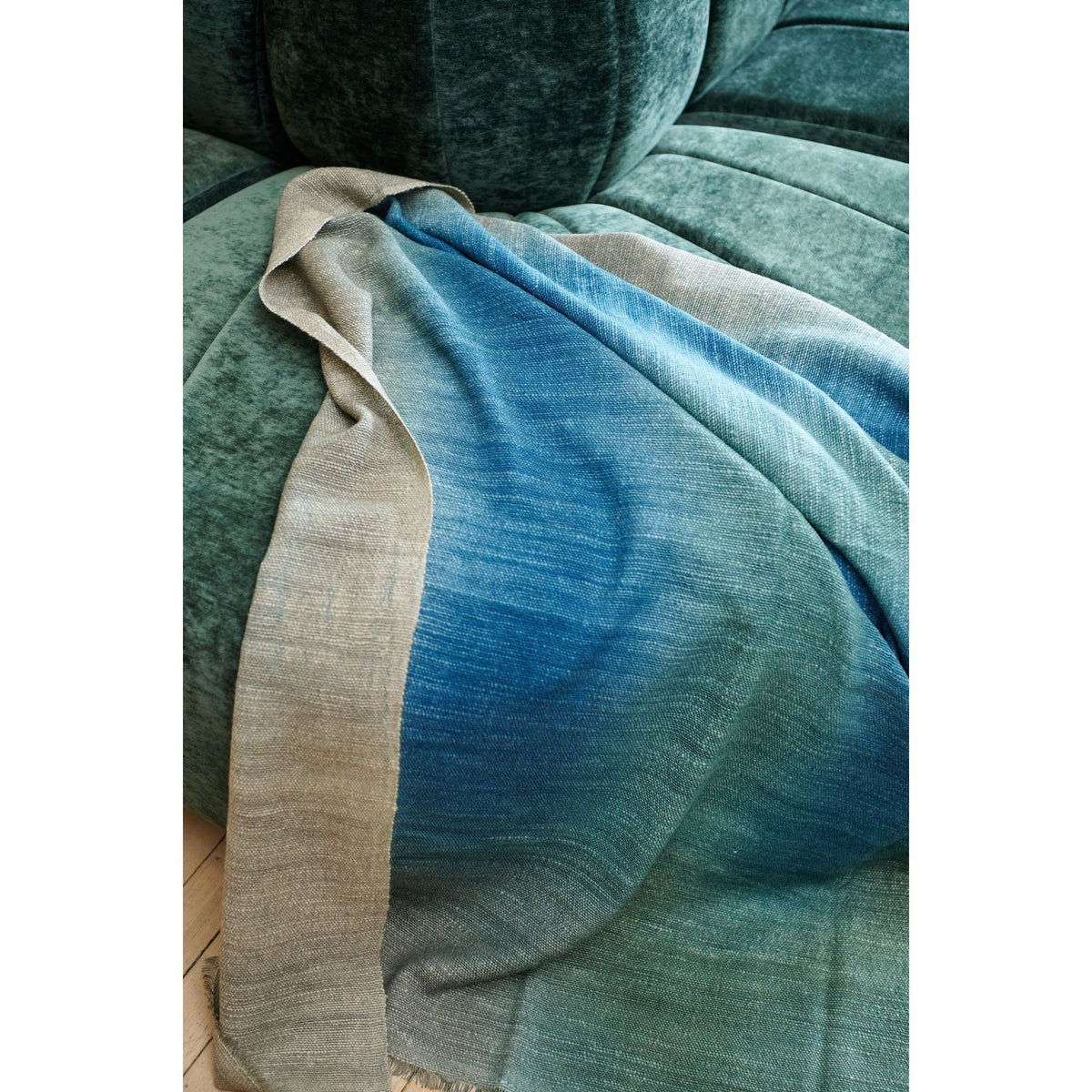 Lake Moss handwoven merino throw blanket in blue green – One Affirmation