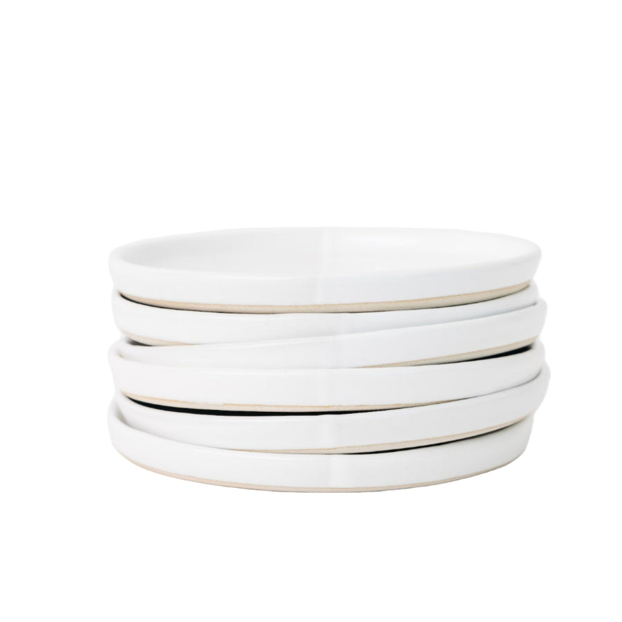 Sonnet Appetizer Plate set of 6 in matte and glossy white