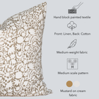Ochre Floral Block Printed Pillow Cover | Mustard