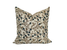 Forli Blue & Brown Floral Pillow Cover