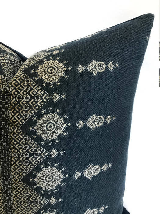 Carmania Pillow Cover in Indigo, Indoor Outdoor Pillows, Peter Dunham Textiles