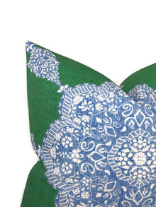 Medallion Pillow Cover in Blue and Green