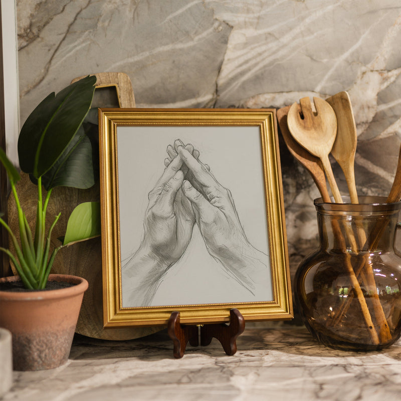 Holding Hope framed canvas art styled in a home interior