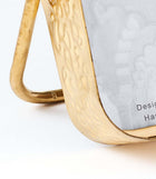 5×7 rounded photo frame in gold finish on white background