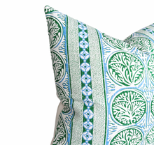 Fair Isle Pillow Cover in Blue and Green