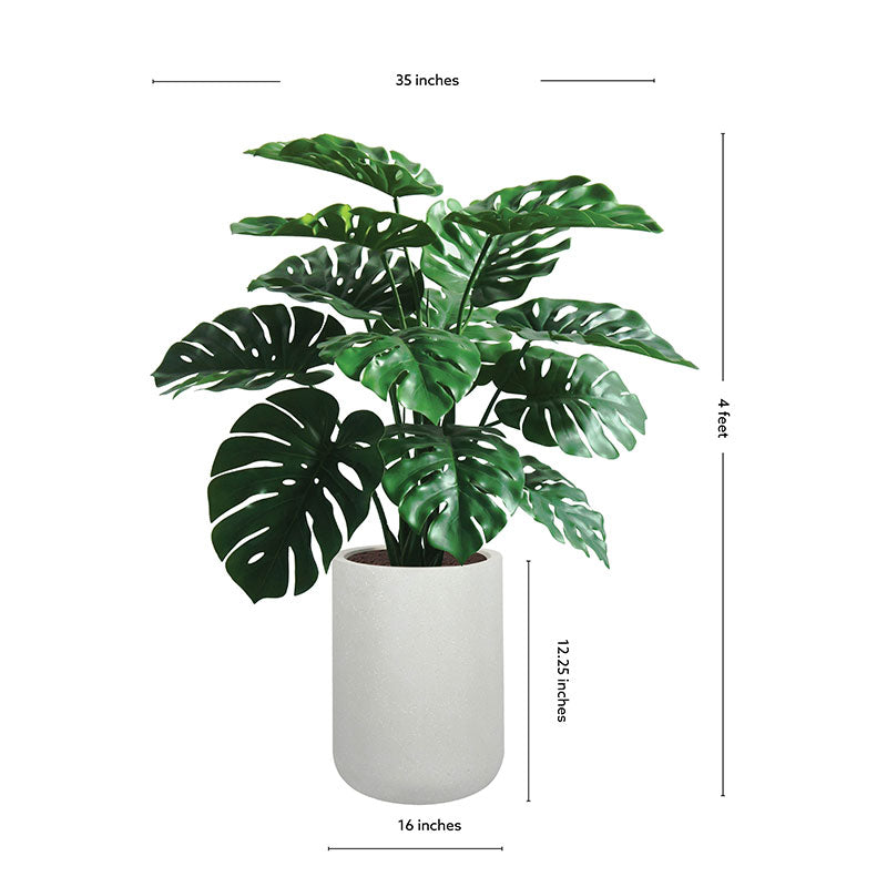 artificial monstera deliciosa 48" Artificial Monstera Plant in Gray Planter