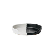 Matte black and white handcrafted spoon rest