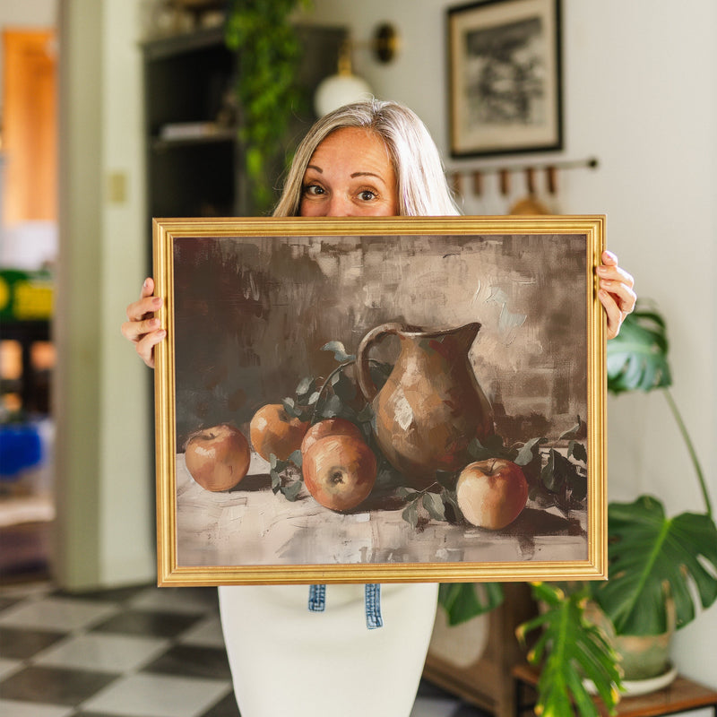 Simple Abundance framed canvas art styled in a home interior