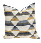 Reese blue and gold geometric pillow cover – One Affirmation