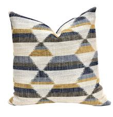 Reese blue and gold geometric pillow cover – One Affirmation
