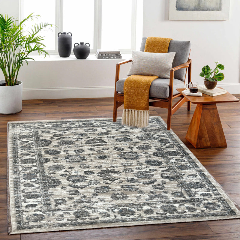 ROY's Home Flower Garden Design Area Rugs, Vintage Effect Lines