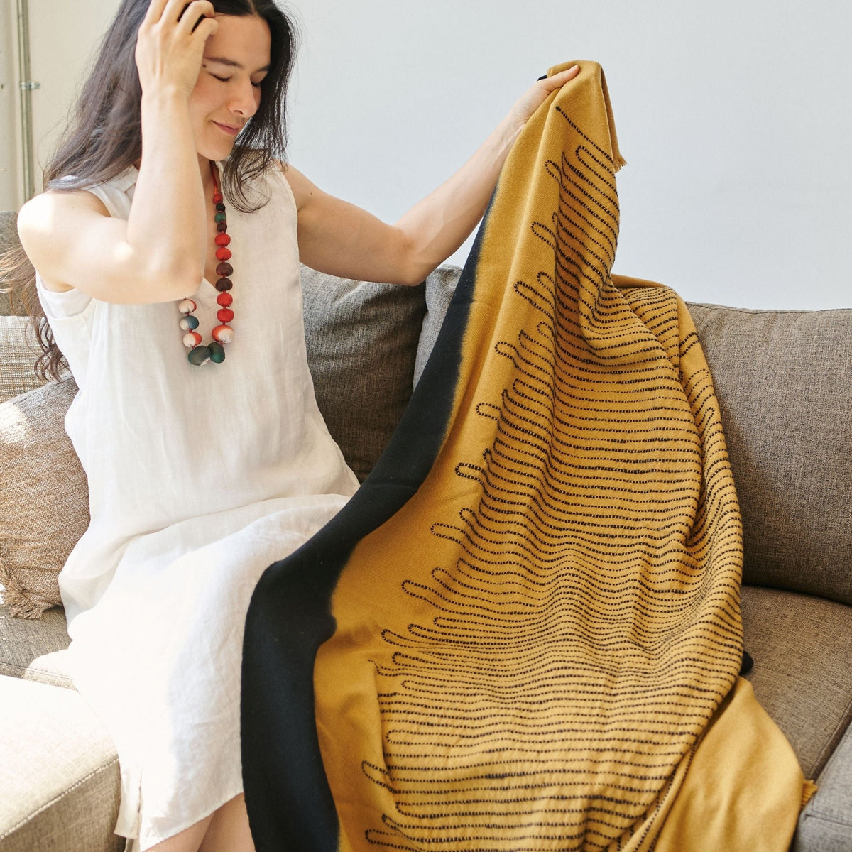 Topaz brown Myrtle Drift handwoven merino throw – One Affirmation