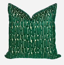 Emery Emerald Green Geometric Velvet Pillow Cover