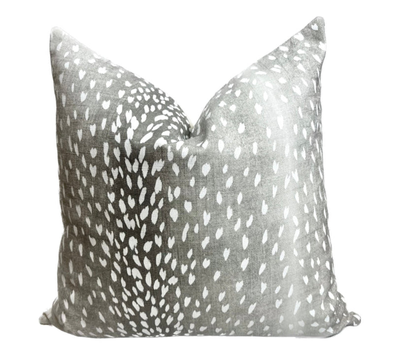 Bailey grey spotted linen pillow cover – One Affirmation