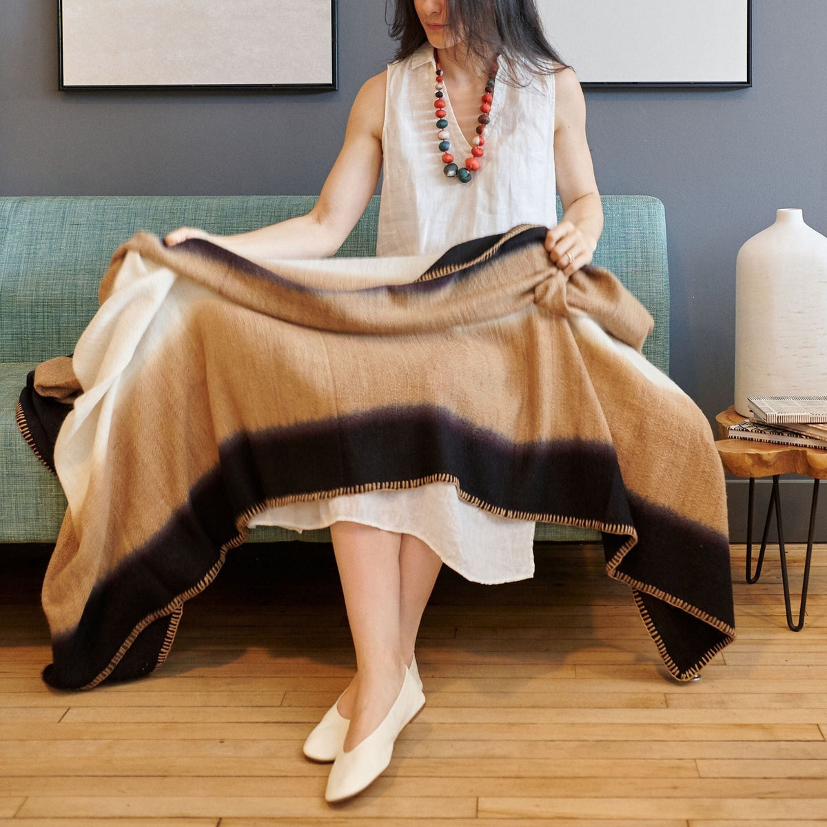 Siro Brown merino throw blanket handwoven in Nepal – One Affirmation