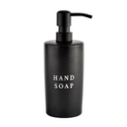 Black stoneware hand soap dispenser with matte pump