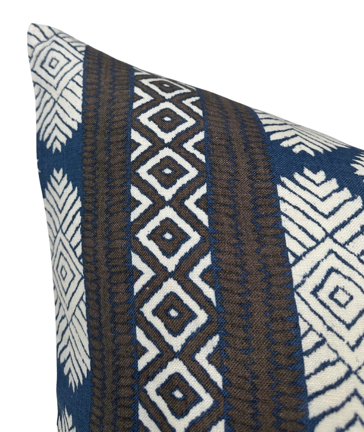 Austin Pillow Cover in Brown + Navy