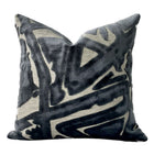 Henley Gray Velvet Abstract Pillow Cover