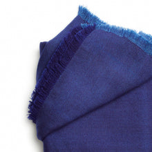 Cobalt Blue herringbone plush merino handwoven throw – One Affirmation