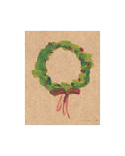 Wreath IV watercolor holiday wreath art print, view 2